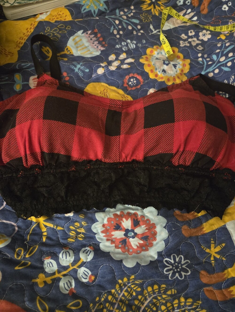 NWOT Torrid Curve Black & Red Checkered Bralette With Padding